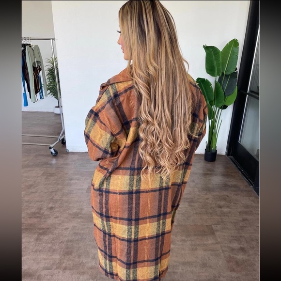 oversized flannel Long  shirt- small - Picture 2 of 5